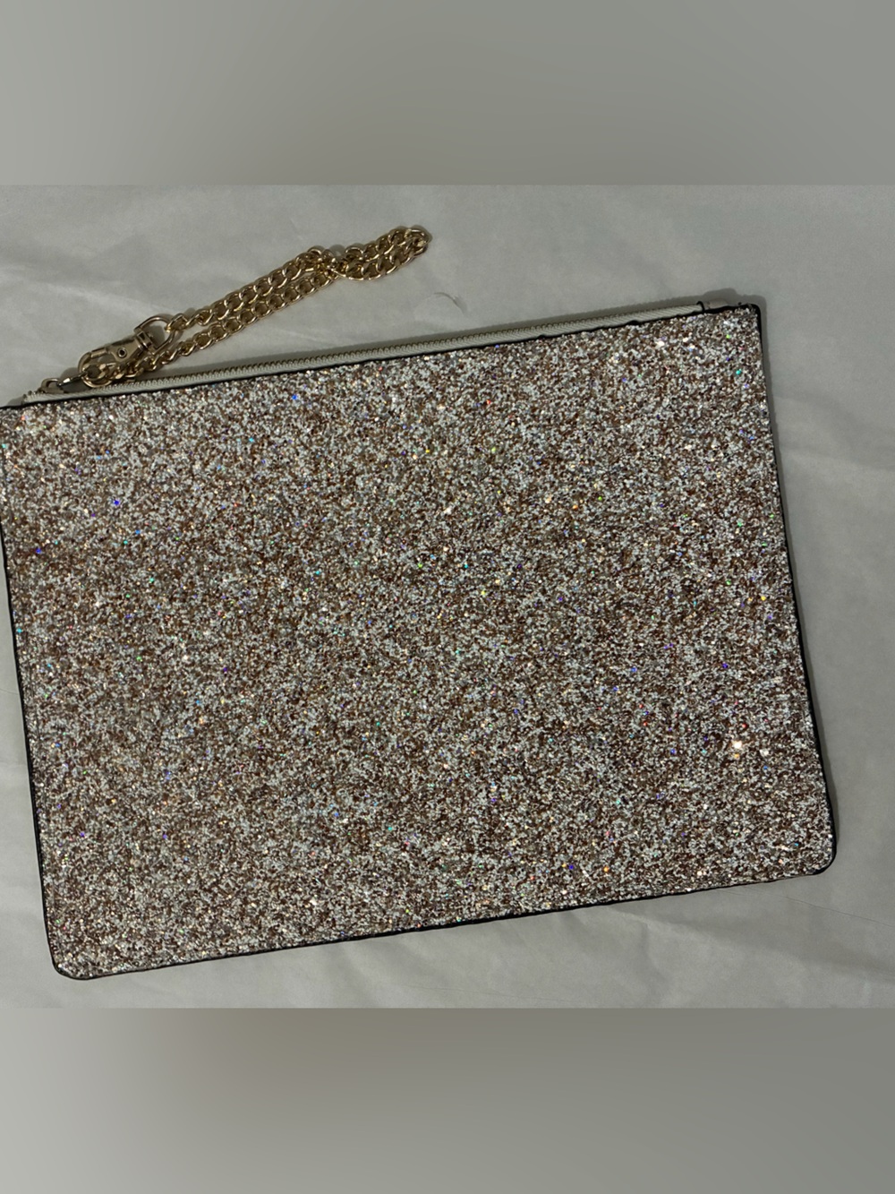 Aldo Glitter Wristlet Clutch in Rose Gold Shimmer